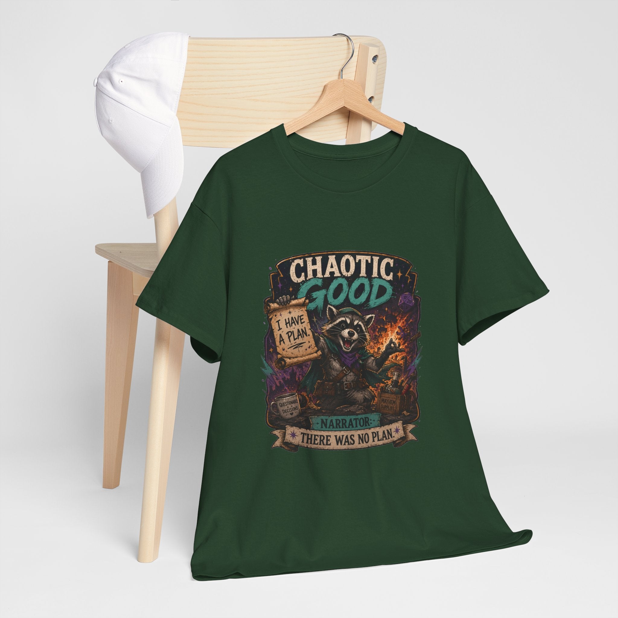 Chaotic Good Druid T‑Shirt — 'There Was No Plan' Fantasy RPG Tee