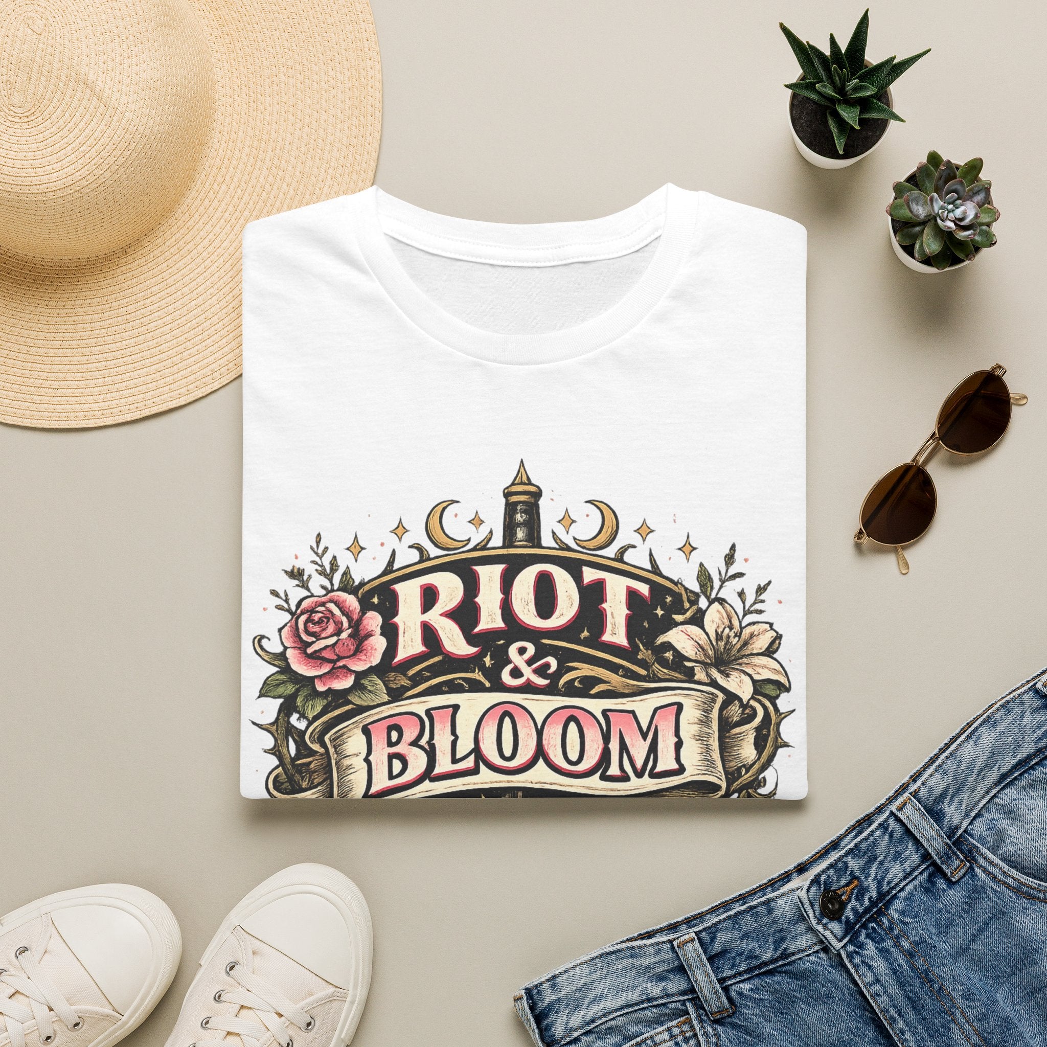 Riot & Bloom Graphic Tee | Feminist Wildflower T-Shirt | Botanical Protest Shirt