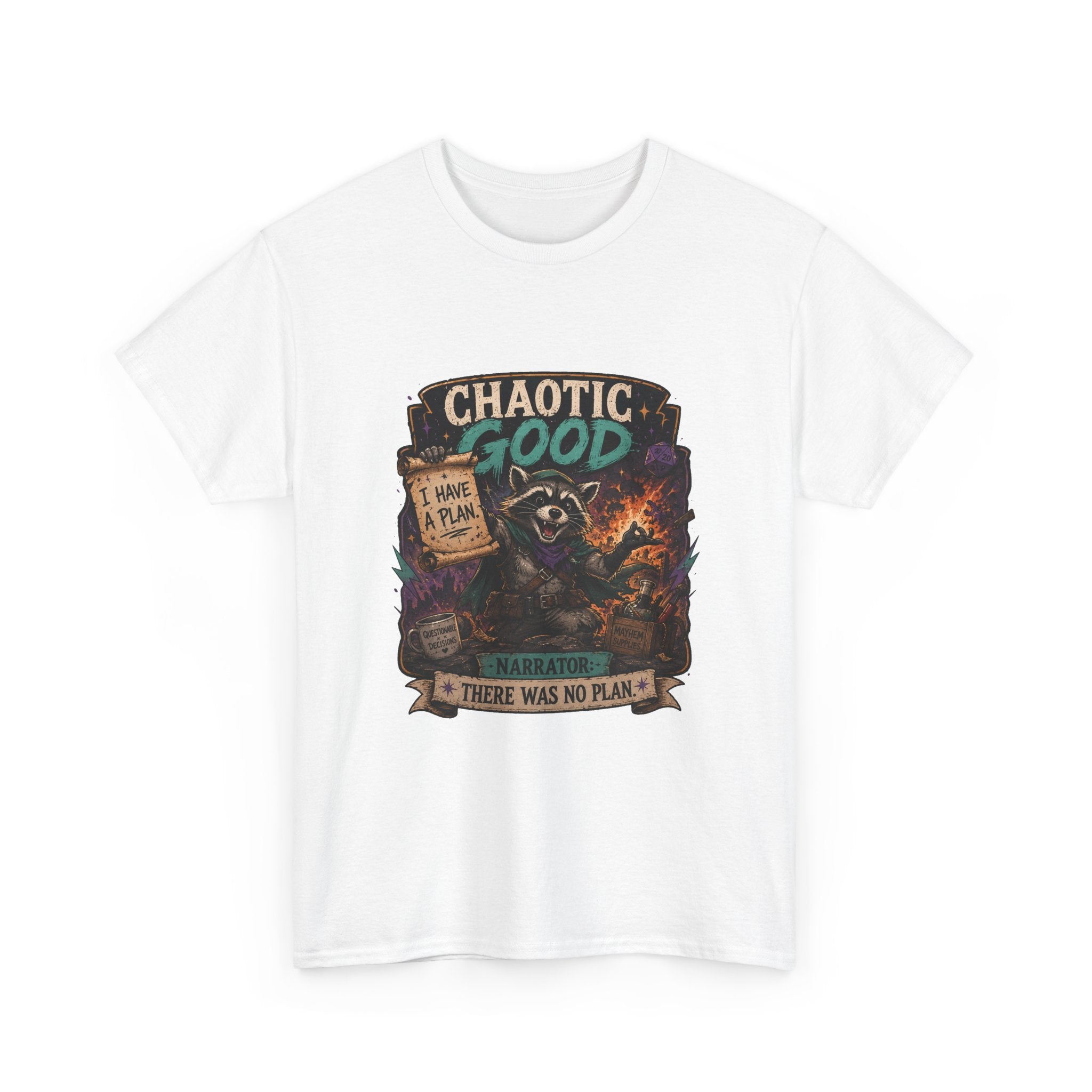 Chaotic Good Druid T‑Shirt — 'There Was No Plan' Fantasy RPG Tee