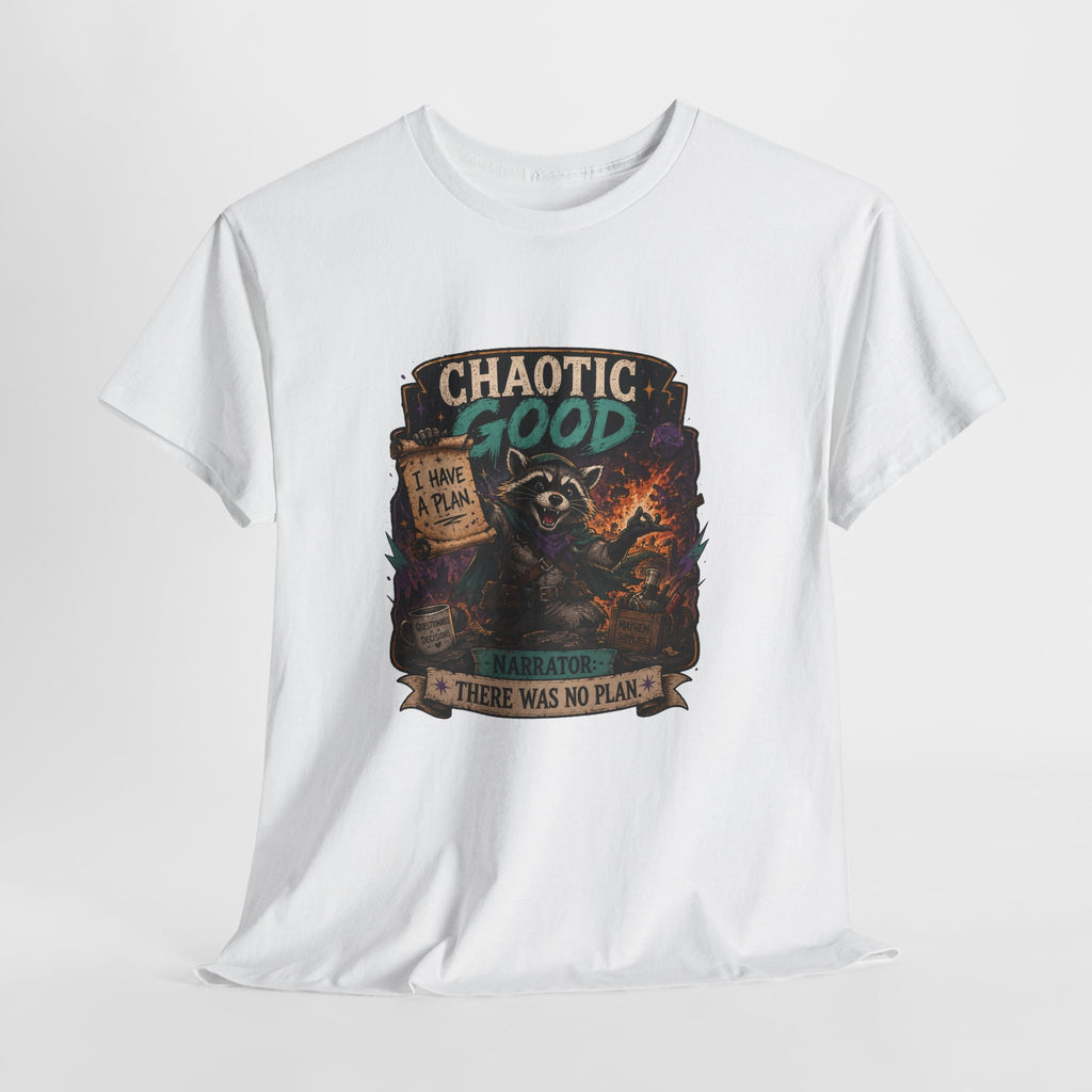 Chaotic Good Druid T‑Shirt — 'There Was No Plan' Fantasy RPG Tee